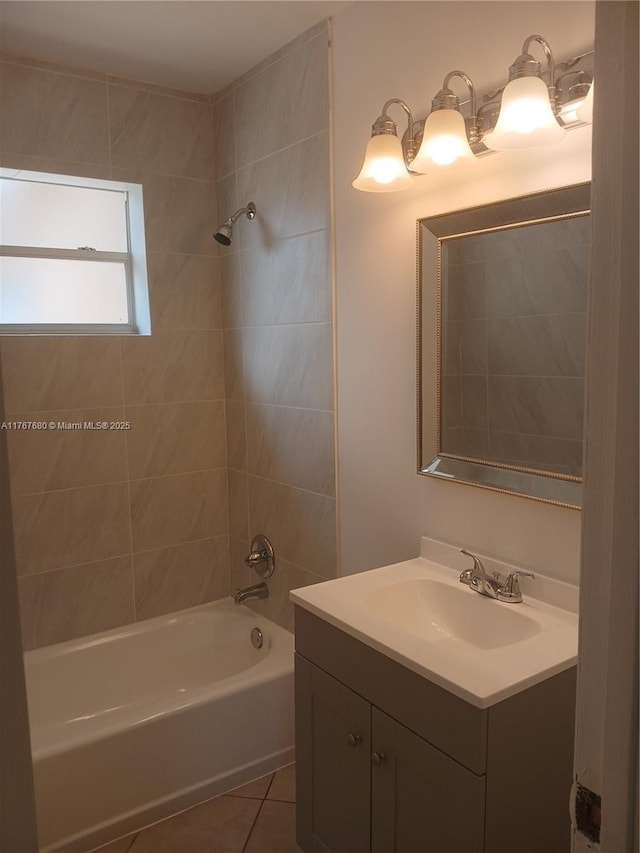 6464 Johnson St, Hollywood, FL 33024 - full bathroom featuring vanity, tile patterned floors, and  shower combination
