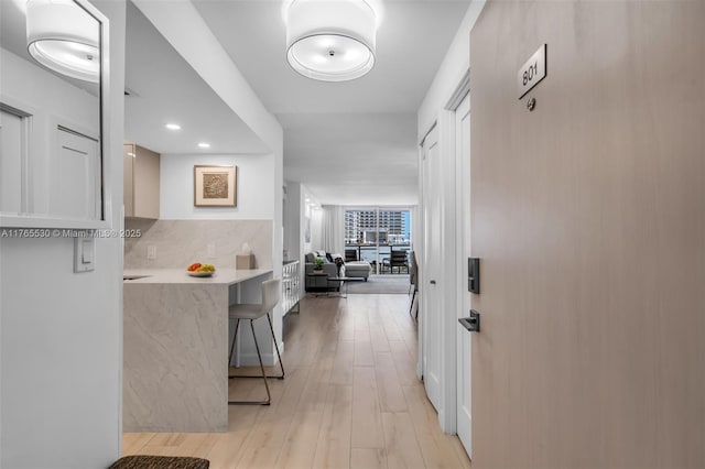 1904 S Ocean Dr Unit 801, Hallandale Beach, FL 33009 - hallway with light wood-style flooring