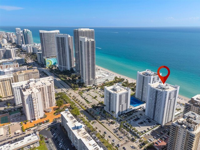 1904 S Ocean Dr Unit 801, Hallandale Beach, FL 33009 - drone / aerial view with a view of city and a water view
