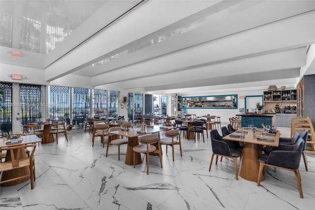 1904 S Ocean Dr Unit 801, Hallandale Beach, FL 33009 - dining space with marble finish floor