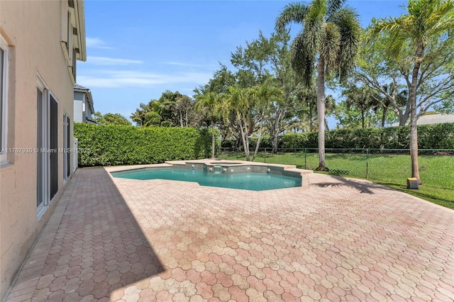 16831 SW 6th St, Pembroke Pines, FL 33027 - view of swimming pool featuring a patio and a pool with connected hot tub