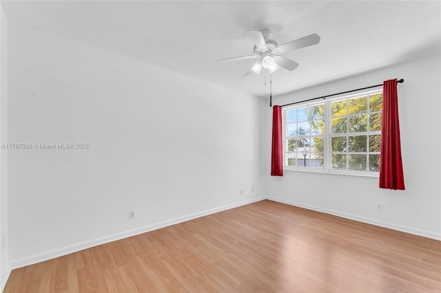 16831 SW 6th St, Pembroke Pines, FL 33027 - unfurnished room featuring light wood-style floors, a ceiling fan, and baseboards