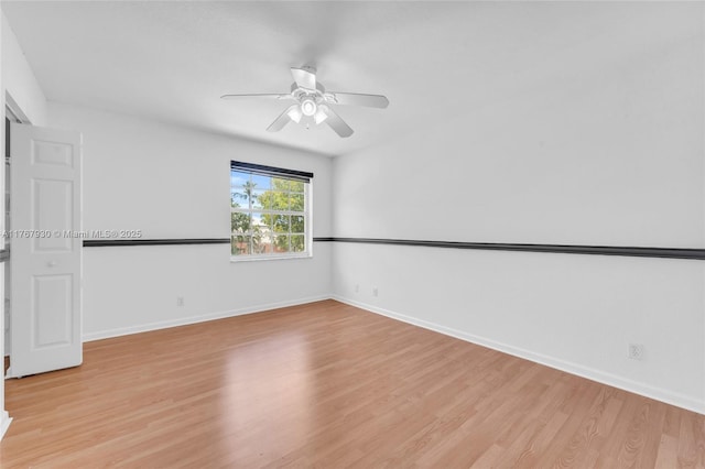 16831 SW 6th St, Pembroke Pines, FL 33027 - empty room with light wood-style floors, ceiling fan, and baseboards