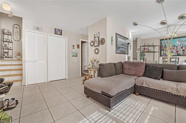 265 NE 12th Ave Unit 265, Homestead, FL 33030 - living area with a textured ceiling, visible vents, and tile patterned floors