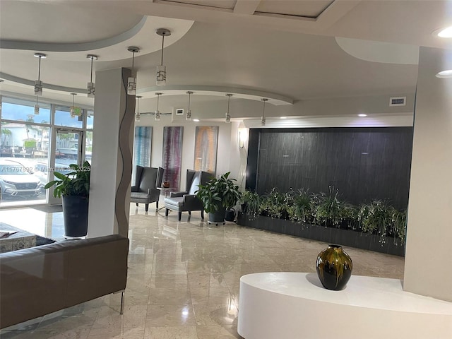 building lobby with visible vents