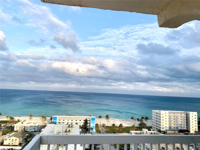 water view featuring a view of the beach