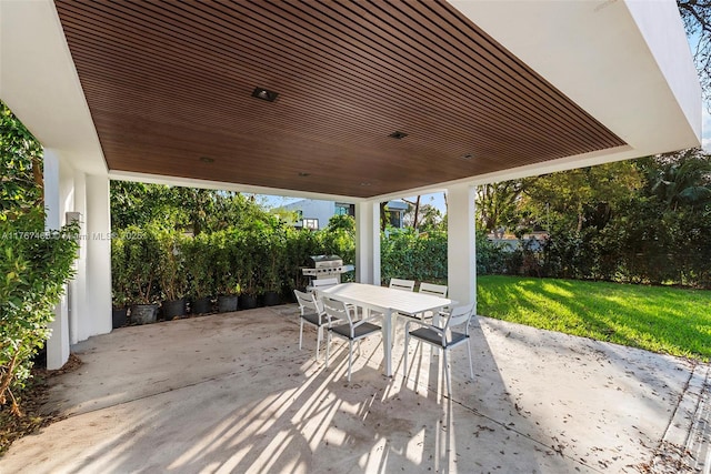 2572 NE 182nd Ter, North Miami Beach, FL 33160 - view of patio with outdoor dining area, grilling area, and fence