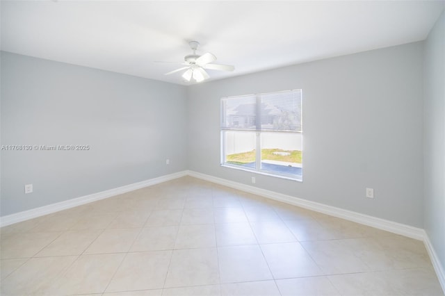 3705 NE 15th Ave, Cape Coral, FL 33909 - spare room with light tile patterned floors, baseboards, and a ceiling fan