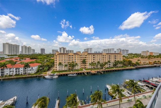 property view of water featuring a city view