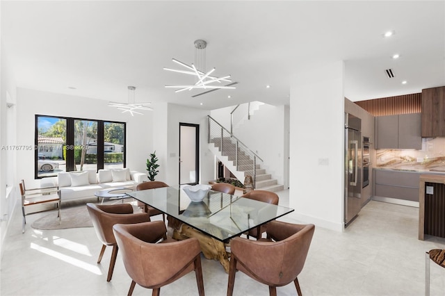 2523 Red Rd, Coral Gables, FL 33134 - dining area featuring stairway and recessed lighting