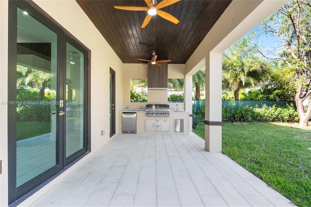 2523 Red Rd, Coral Gables, FL 33134 - view of patio featuring ceiling fan
