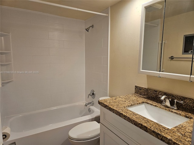 250 Layne Blvd Unit 105, Hallandale Beach, FL 33009 - bathroom with toilet, vanity, and washtub / shower combination