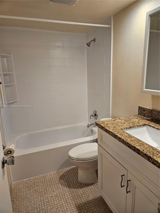 250 Layne Blvd Unit 105, Hallandale Beach, FL 33009 - full bath with toilet, shower / tub combination, tile patterned flooring, and vanity