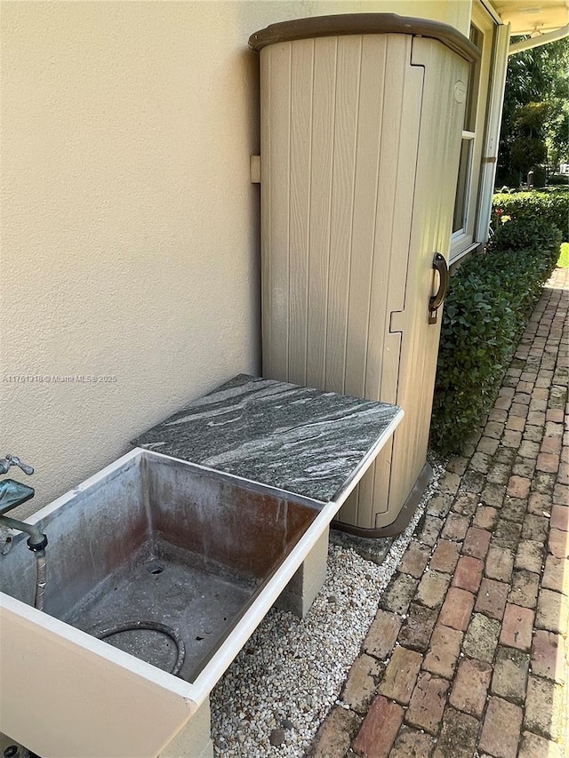 exterior view of stucco siding