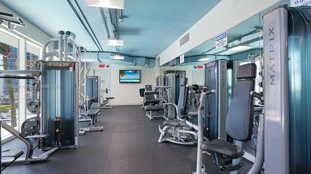 60 SW 13th St Unit 3820, Miami, FL 33130 - exercise room featuring healthy amount of natural light