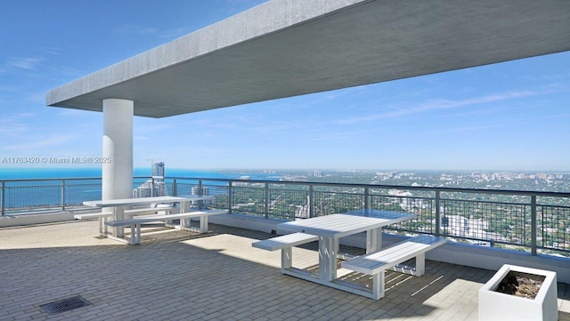 60 SW 13th St Unit 3820, Miami, FL 33130 - view of patio / terrace with a water view