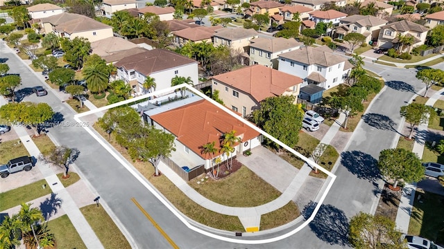 aerial view featuring a residential view