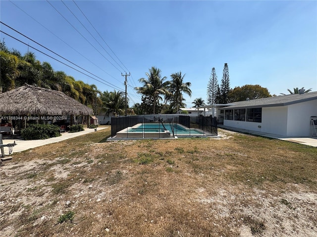 9545 SW 181st Ter, Palmetto Bay, FL 33157 - view of yard with a gazebo, a fenced in pool, and fence