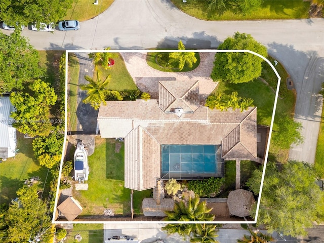 6400 Marlin Dr, Coral Gables, FL 33158 - aerial view of property and surrounding area featuring property parcel outlined