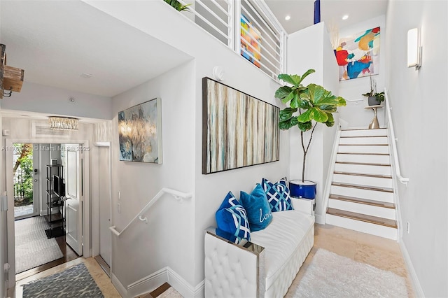 306 NE 8th Ave Unit 306, Fort Lauderdale, FL 33301 - stairs with baseboards and recessed lighting