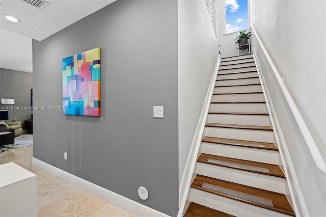 306 NE 8th Ave Unit 306, Fort Lauderdale, FL 33301 - stairway featuring baseboards and recessed lighting