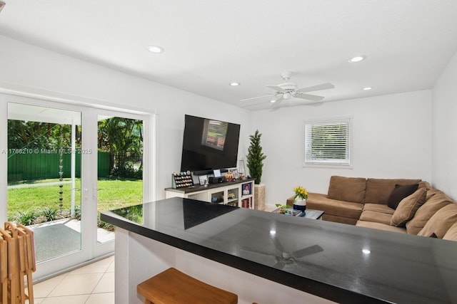 7640 SW 165th Ter, Palmetto Bay, FL 33157 - living room with a wealth of natural light, recessed lighting, and light tile patterned floors