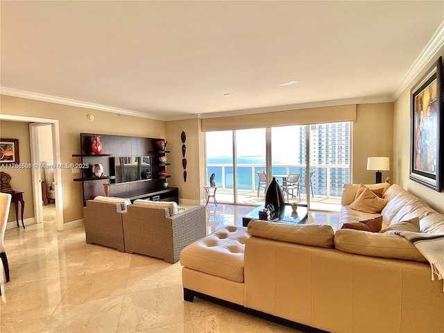 18911 Collins Ave Unit 2003, Sunny Isles Beach, FL 33160 - living room featuring ornamental molding