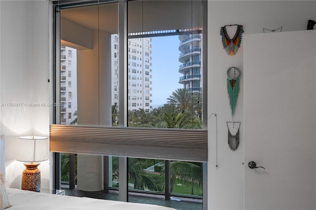 interior space featuring multiple windows