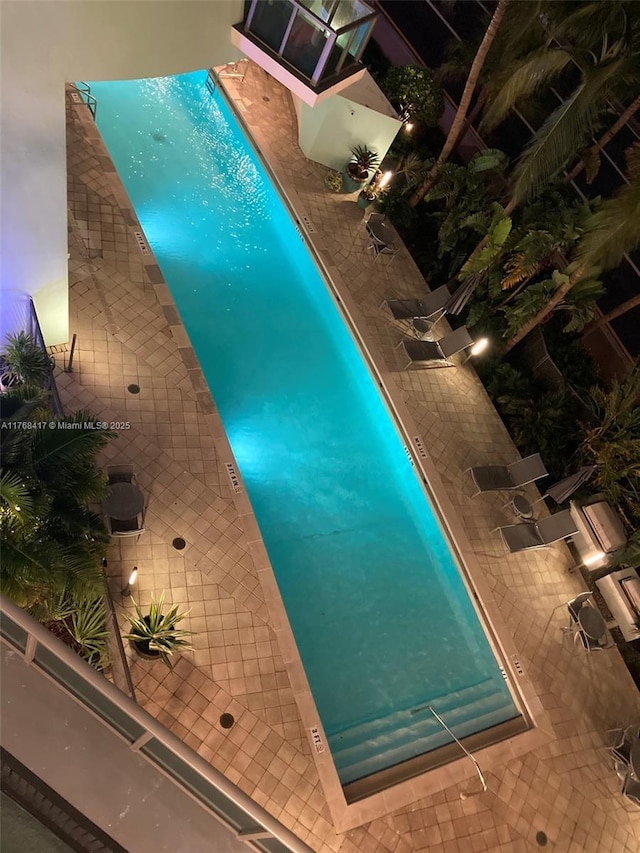 pool with a patio