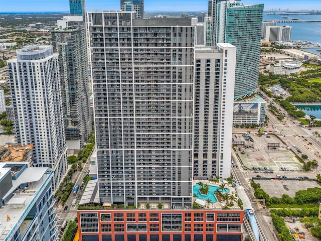 601 NE 1st Ave Unit 4814, Miami, FL 33132 - view of building exterior with a city view and a water view