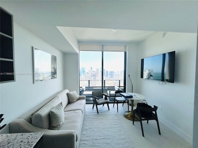 601 NE 1st Ave Unit 4814, Miami, FL 33132 - living room with baseboards and expansive windows