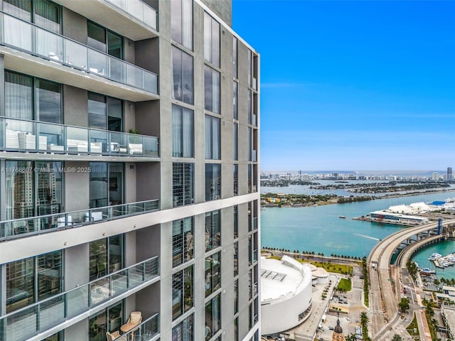 601 NE 1st Ave Unit 4814, Miami, FL 33132 - balcony with a water view, a city view, and view of marina