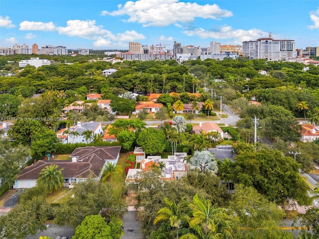 drone / aerial view with a city view