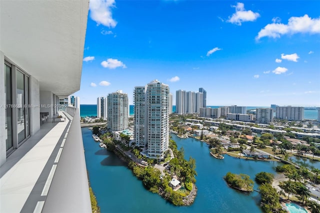 exterior space with a city view