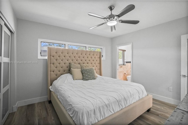 1221 NE 87th St, Miami, FL 33138 - bedroom with baseboards, wood finished floors, and connected bathroom