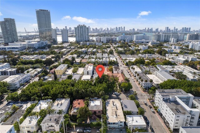 740 Meridian Ave Unit 11, Miami Beach, FL 33139 - aerial overview of property's location with city skyline