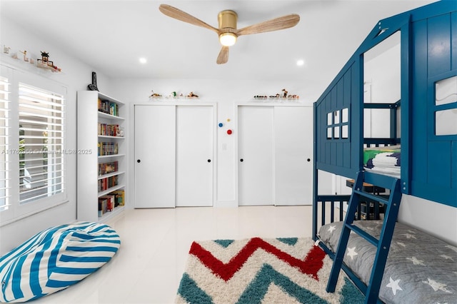 13453 SW 58th Ave, Pinecrest, FL 33156 - entrance foyer with ceiling fan, recessed lighting, and tile patterned floors