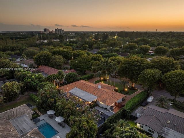 13453 SW 58th Ave, Pinecrest, FL 33156 - aerial view at dusk