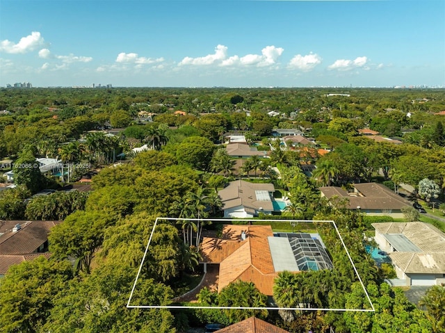 13453 SW 58th Ave, Pinecrest, FL 33156 - aerial overview of property's location with property parcel outlined