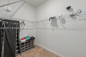 spacious closet featuring carpet