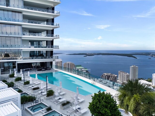 300 Biscayne Blvd Way Unit 3707, Miami, FL 33131 - view of swimming pool featuring a city view and a water view
