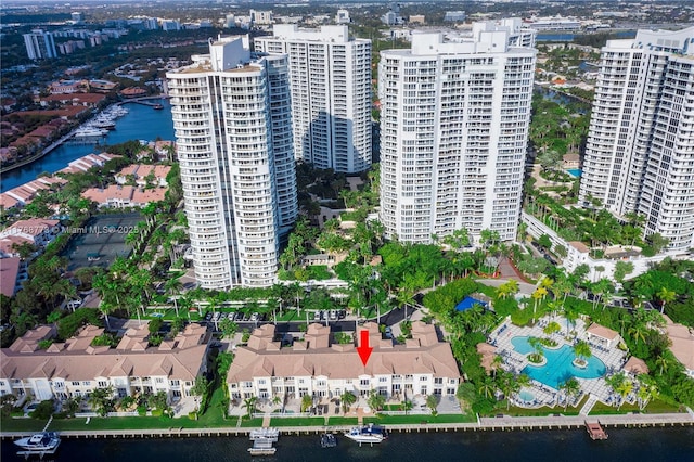 21109 NE 38th Ave Unit 74, Aventura, FL 33180 - bird's eye view featuring a city view and a water view