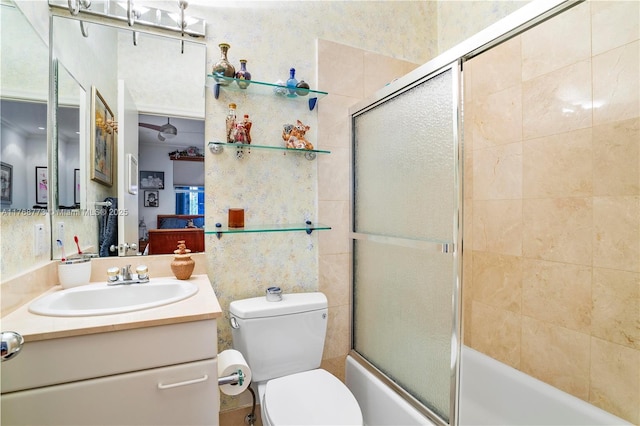 21109 NE 38th Ave Unit 74, Aventura, FL 33180 - bathroom with combined bath / shower with glass door, toilet, and vanity