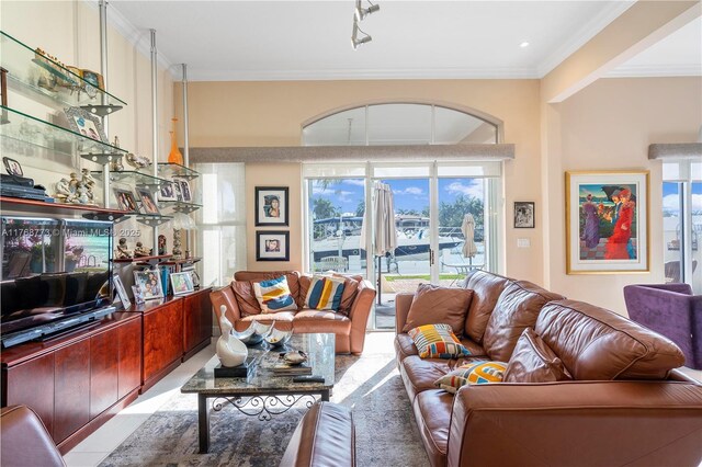 21109 NE 38th Ave Unit 74, Aventura, FL 33180 - living area featuring crown molding