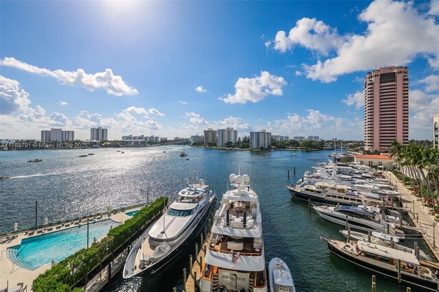 550 SE 5th Ave Unit 606S, Boca Raton, FL 33432 - water view featuring a skyline view