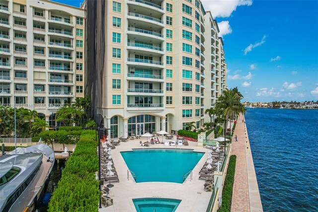 550 SE 5th Ave Unit 606S, Boca Raton, FL 33432 - community pool with a water view and a patio