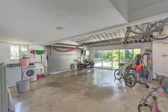 garage featuring separate washer and dryer