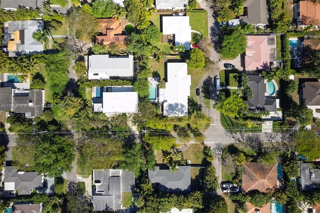 birds eye view of property with a residential view