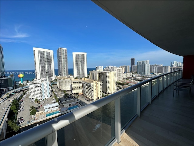 2600 E Hallandale Beach Blvd Unit T2202, Hallandale Beach, FL 33009 - balcony featuring a view of city, a water view, and central AC unit