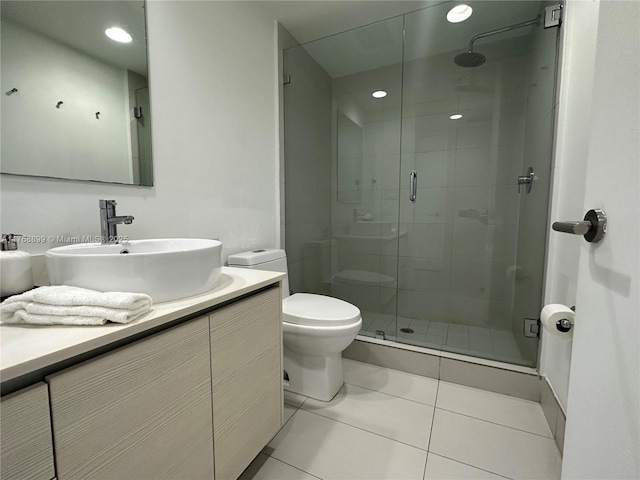 2600 E Hallandale Beach Blvd Unit T2202, Hallandale Beach, FL 33009 - bathroom with tile patterned flooring, recessed lighting, and a stall shower